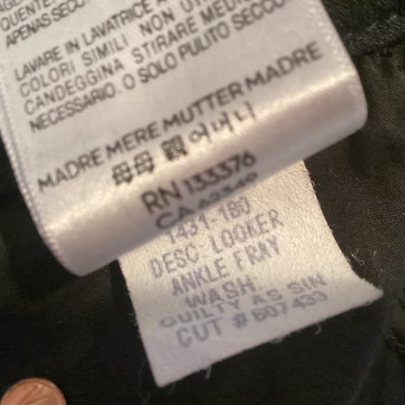 Mother Denim The Looker Guilty As Sin Ankle Fray Jean Black Size 27 - Picture 8 of 9